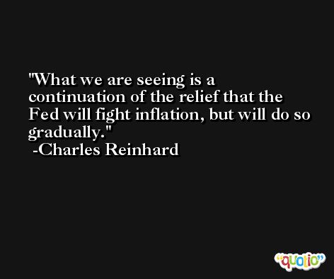 What we are seeing is a continuation of the relief that the Fed will fight inflation, but will do so gradually. -Charles Reinhard
