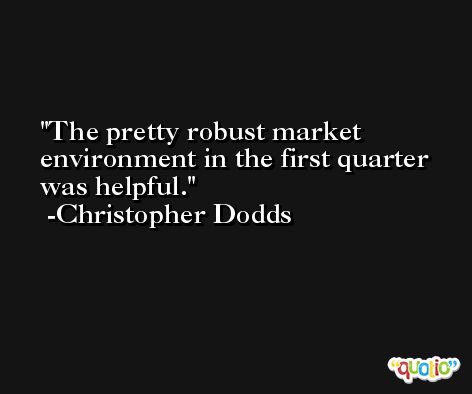 The pretty robust market environment in the first quarter was helpful. -Christopher Dodds