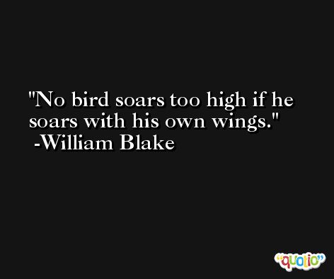 No bird soars too high if he soars with his own wings. -William Blake