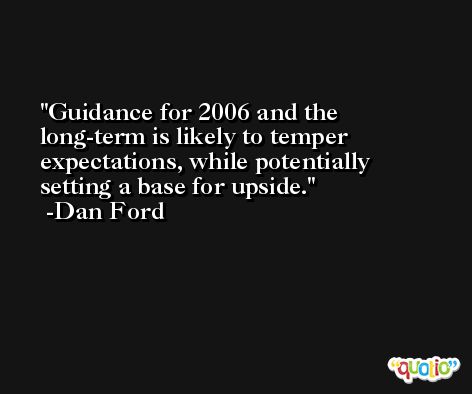 Guidance for 2006 and the long-term is likely to temper expectations, while potentially setting a base for upside. -Dan Ford