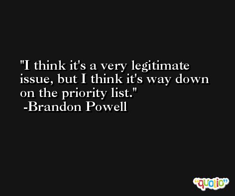 I think it's a very legitimate issue, but I think it's way down on the priority list. -Brandon Powell