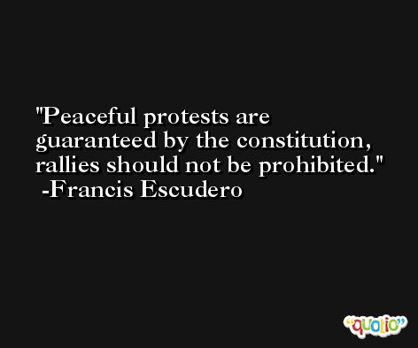 Peaceful protests are guaranteed by the constitution, rallies should not be prohibited. -Francis Escudero