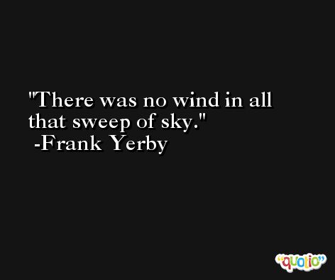 There was no wind in all that sweep of sky. -Frank Yerby