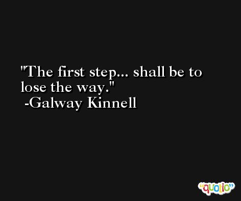 The first step... shall be to lose the way. -Galway Kinnell