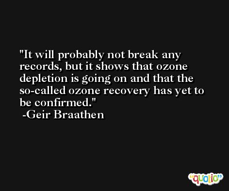 It will probably not break any records, but it shows that ozone depletion is going on and that the so-called ozone recovery has yet to be confirmed. -Geir Braathen