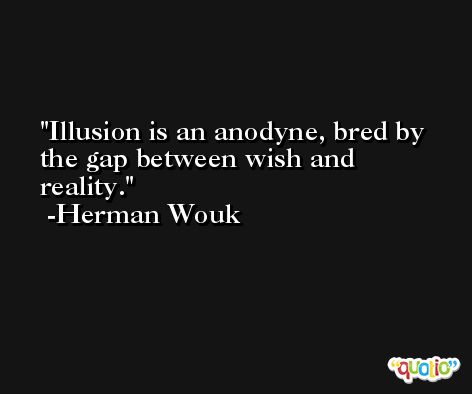 Illusion is an anodyne, bred by the gap between wish and reality. -Herman Wouk