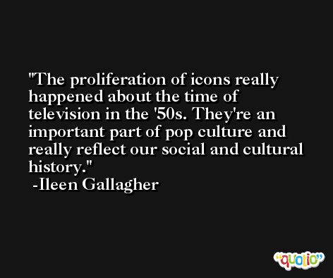 The proliferation of icons really happened about the time of television in the '50s. They're an important part of pop culture and really reflect our social and cultural history. -Ileen Gallagher