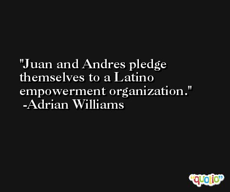 Juan and Andres pledge themselves to a Latino empowerment organization. -Adrian Williams