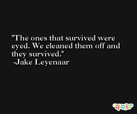 The ones that survived were eyed. We cleaned them off and they survived. -Jake Leyenaar