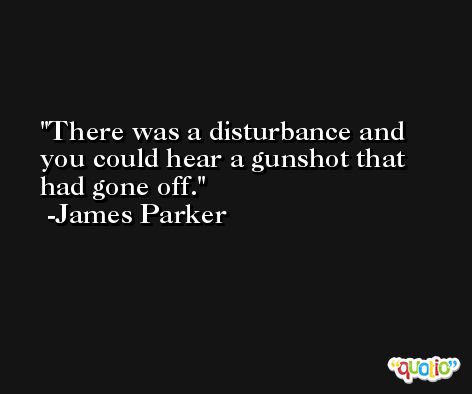 There was a disturbance and you could hear a gunshot that had gone off. -James Parker