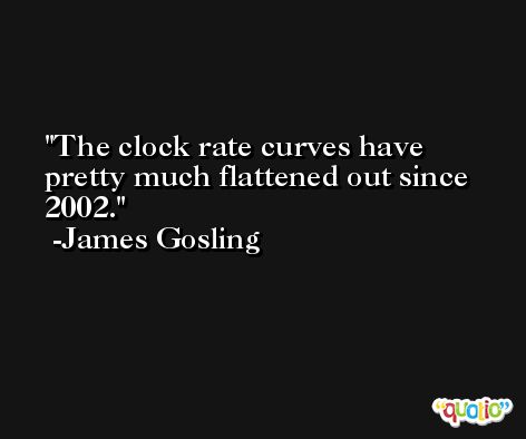 The clock rate curves have pretty much flattened out since 2002. -James Gosling