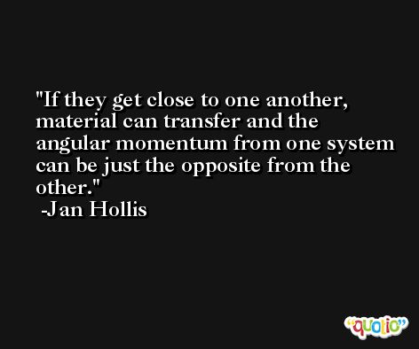 If they get close to one another, material can transfer and the angular momentum from one system can be just the opposite from the other. -Jan Hollis