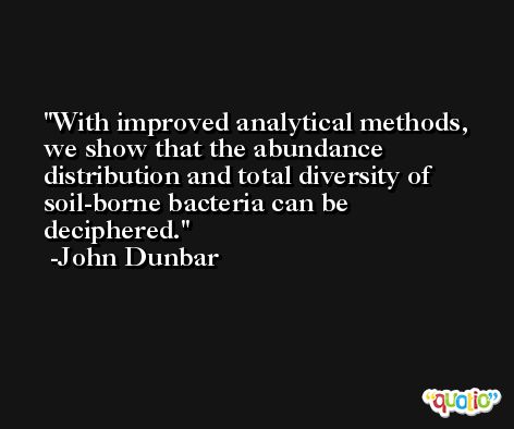 With improved analytical methods, we show that the abundance distribution and total diversity of soil-borne bacteria can be deciphered. -John Dunbar