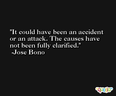 It could have been an accident or an attack. The causes have not been fully clarified. -Jose Bono