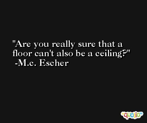 Are you really sure that a floor can't also be a ceiling? -M.c. Escher