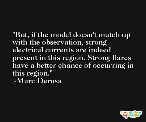 But, if the model doesn't match up with the observation, strong electrical currents are indeed present in this region. Strong flares have a better chance of occurring in this region. -Marc Derosa
