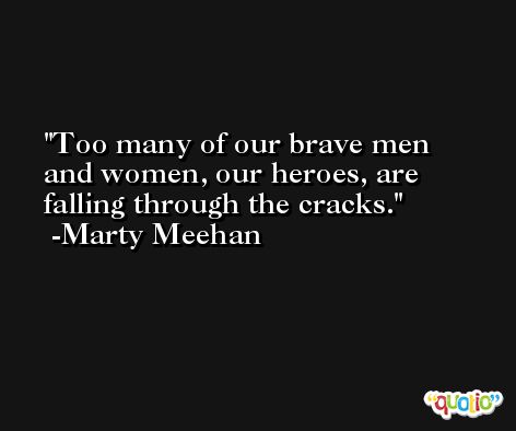 Too many of our brave men and women, our heroes, are falling through the cracks. -Marty Meehan