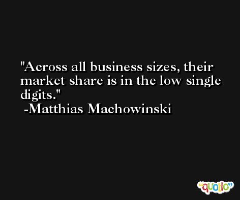 Across all business sizes, their market share is in the low single digits. -Matthias Machowinski