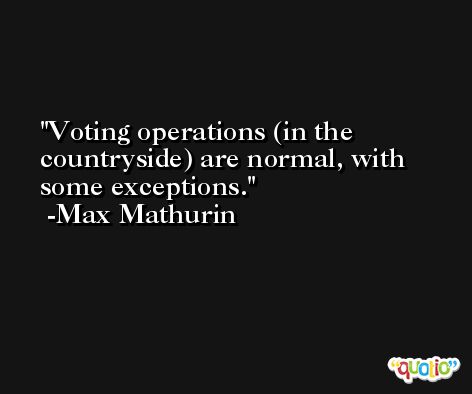 Voting operations (in the countryside) are normal, with some exceptions. -Max Mathurin