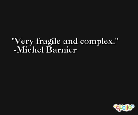 Very fragile and complex. -Michel Barnier