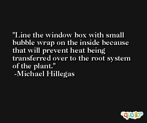Line the window box with small bubble wrap on the inside because that will prevent heat being transferred over to the root system of the plant. -Michael Hillegas