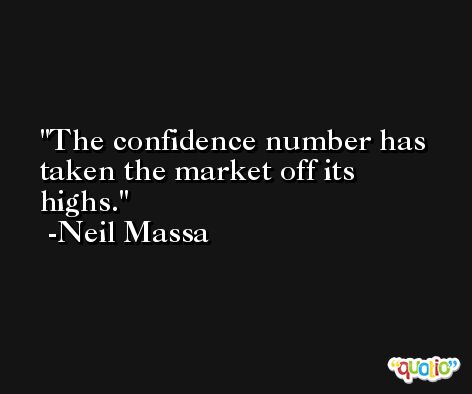 The confidence number has taken the market off its highs. -Neil Massa
