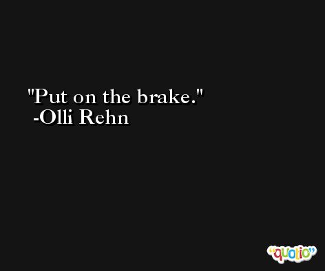 Put on the brake. -Olli Rehn