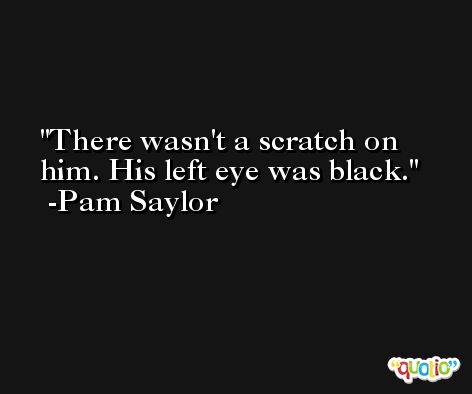 There wasn't a scratch on him. His left eye was black. -Pam Saylor