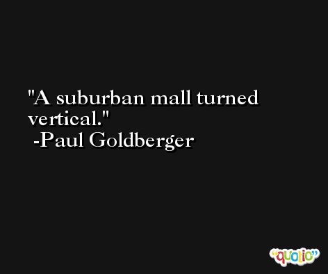 A suburban mall turned vertical. -Paul Goldberger