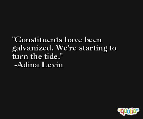 Constituents have been galvanized. We're starting to turn the tide. -Adina Levin