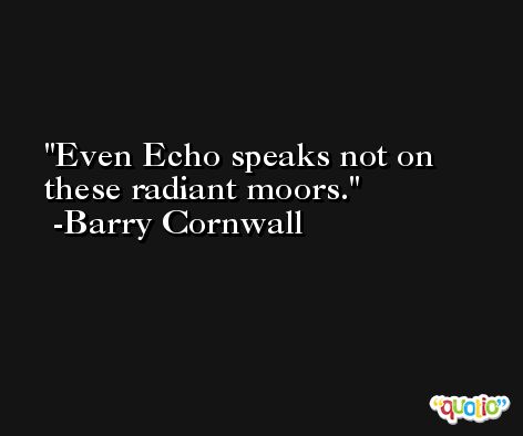 Even Echo speaks not on these radiant moors. -Barry Cornwall