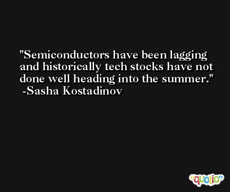 Semiconductors have been lagging and historically tech stocks have not done well heading into the summer. -Sasha Kostadinov