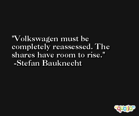 Volkswagen must be completely reassessed. The shares have room to rise. -Stefan Bauknecht