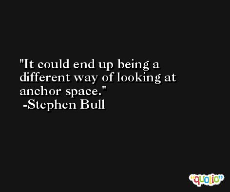 It could end up being a different way of looking at anchor space. -Stephen Bull