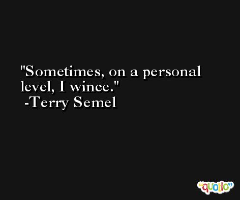 Sometimes, on a personal level, I wince. -Terry Semel