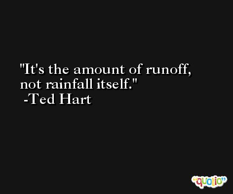 It's the amount of runoff, not rainfall itself. -Ted Hart