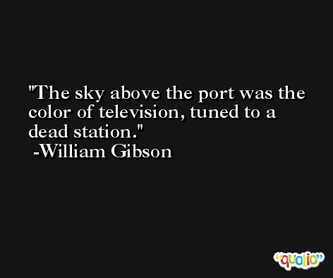 The sky above the port was the color of television, tuned to a dead station. -William Gibson