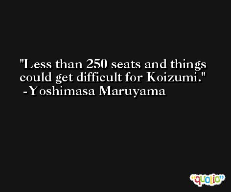 Less than 250 seats and things could get difficult for Koizumi. -Yoshimasa Maruyama