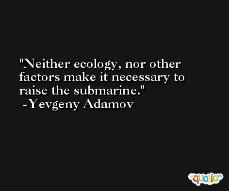 Neither ecology, nor other factors make it necessary to raise the submarine. -Yevgeny Adamov