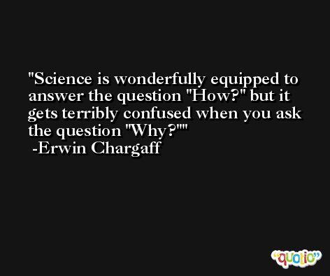 Science is wonderfully equipped to answer the question 