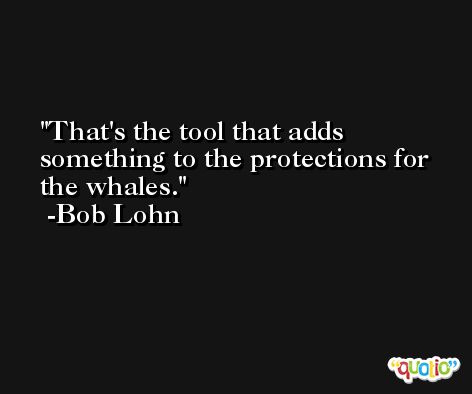 That's the tool that adds something to the protections for the whales. -Bob Lohn