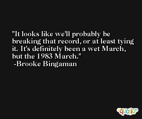 It looks like we'll probably be breaking that record, or at least tying it. It's definitely been a wet March, but the 1983 March. -Brooke Bingaman