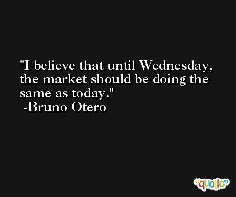 I believe that until Wednesday, the market should be doing the same as today. -Bruno Otero