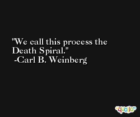 We call this process the Death Spiral. -Carl B. Weinberg