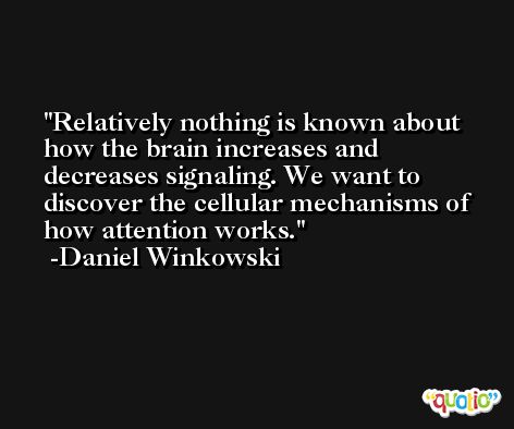 Relatively nothing is known about how the brain increases and decreases signaling. We want to discover the cellular mechanisms of how attention works. -Daniel Winkowski