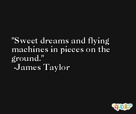 Sweet dreams and flying machines in pieces on the ground. -James Taylor