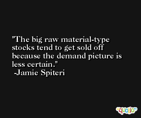 The big raw material-type stocks tend to get sold off because the demand picture is less certain. -Jamie Spiteri