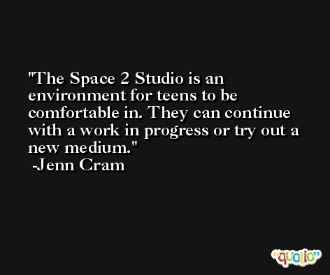 The Space 2 Studio is an environment for teens to be comfortable in. They can continue with a work in progress or try out a new medium. -Jenn Cram