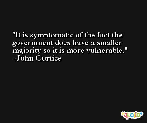 It is symptomatic of the fact the government does have a smaller majority so it is more vulnerable. -John Curtice