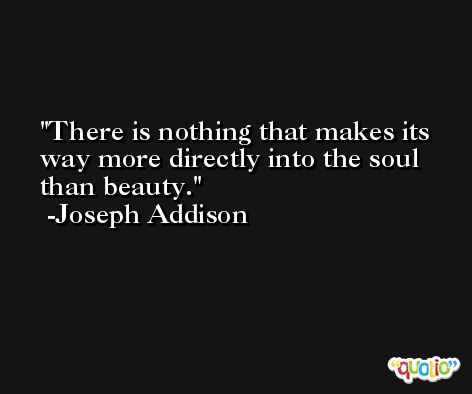 There is nothing that makes its way more directly into the soul than beauty. -Joseph Addison